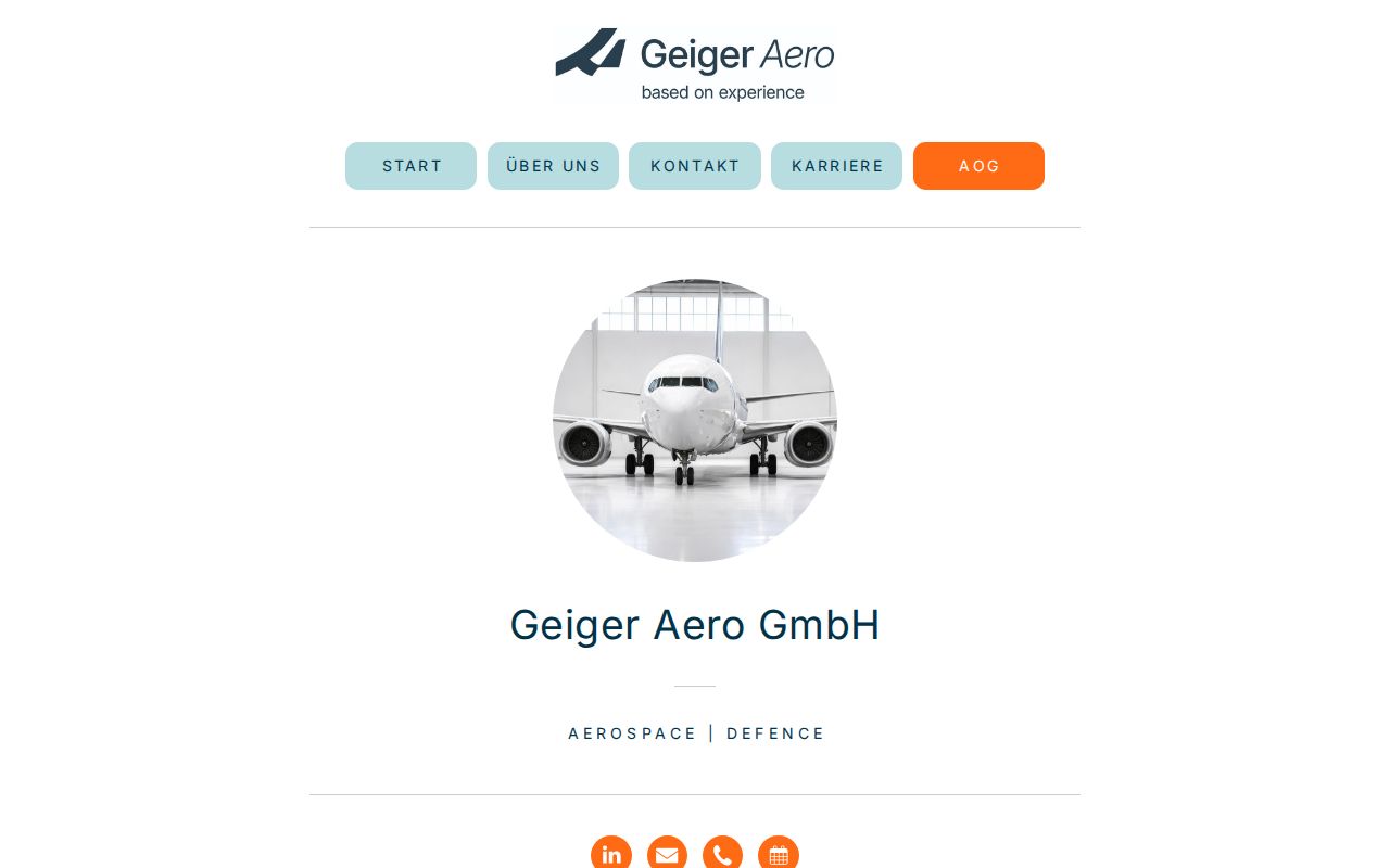 Screenshot of geiger.aero